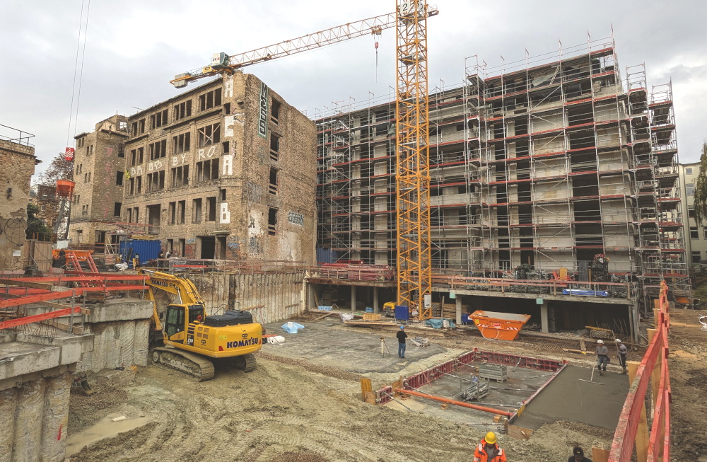 Baustelle "Gravo Druck" am beliebten Reileck in der nördlichen Innenstadt